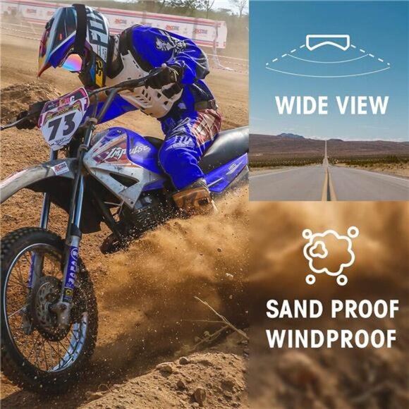 Adult Dirt Bike Goggles, 2-Pack ATV Motorcycle Goggles for Men & Women - Picture 6 of 7